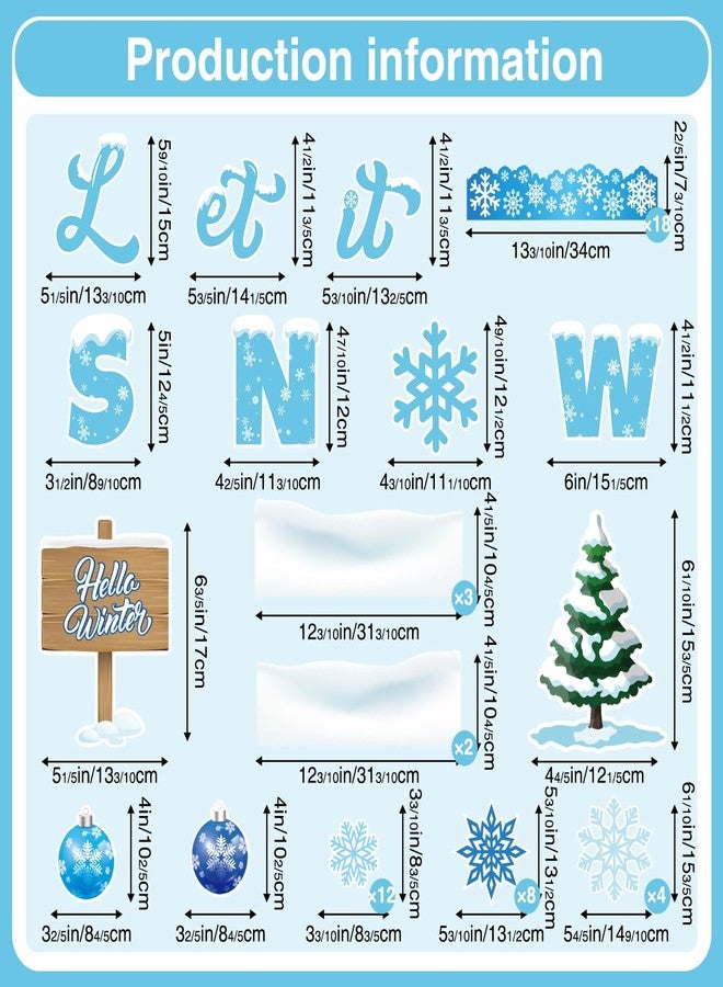 Biswiter 65Pcs Winter Bulletin Board Decorations, Winter Party Decorations, Let It Snow Classroom Decor, Holiday Decorations for School Bulletin Board - Image 2